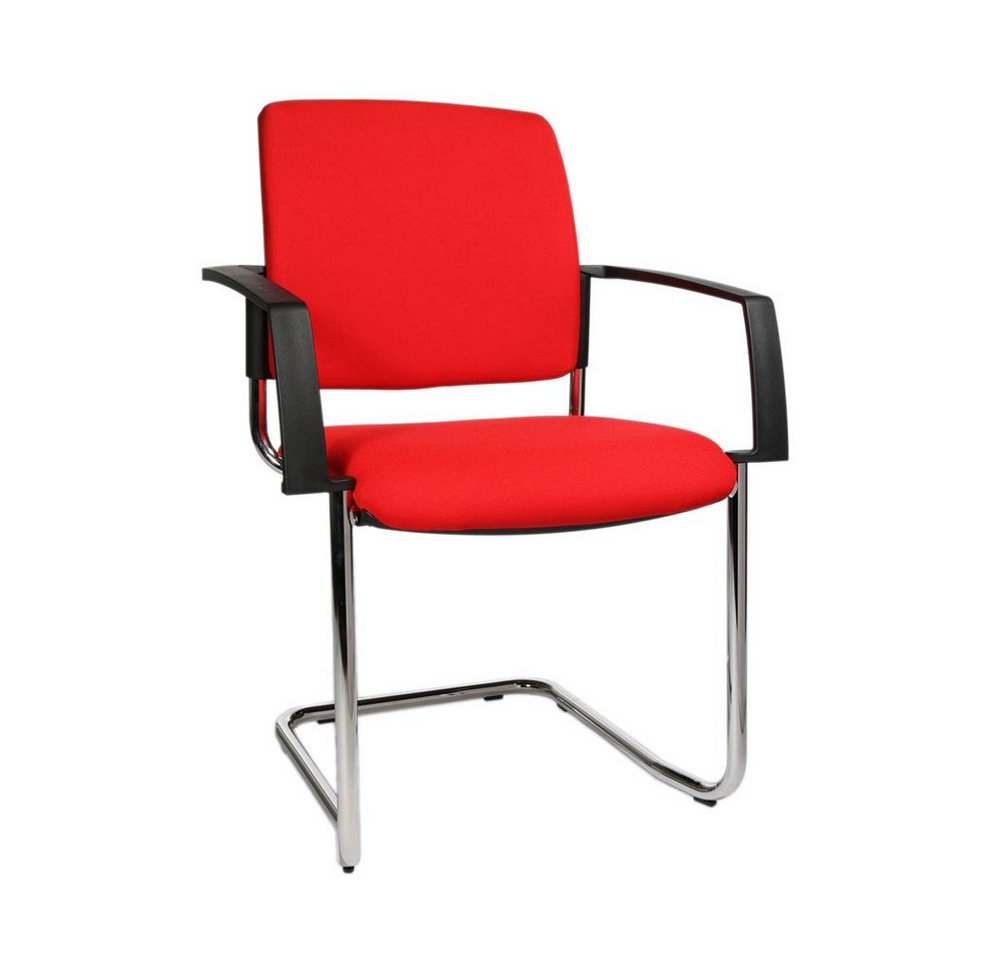 TOPSTAR Besucherstuhl 2 Besucherstühle Freischwinger BtoB 20 - chrom/rot von TOPSTAR