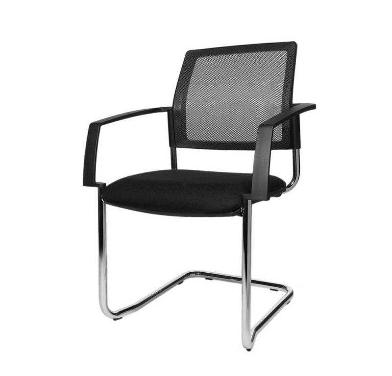 TOPSTAR Besucherstuhl 2 Besucherstühle Freischwinger Netzrücken BtoB 20 - chrom/schwarz von TOPSTAR