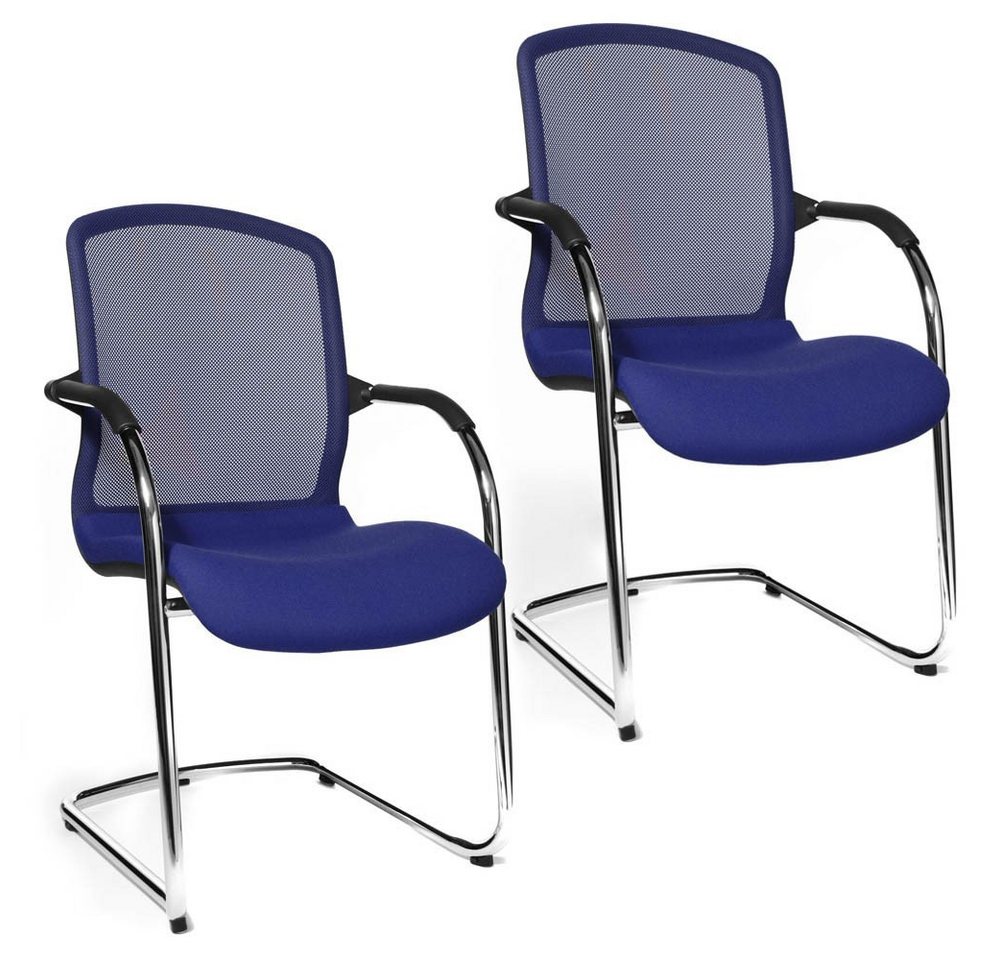 TOPSTAR Besucherstuhl 2 Besucherstühle Freischwinger Open Chair 100 - royalblau von TOPSTAR