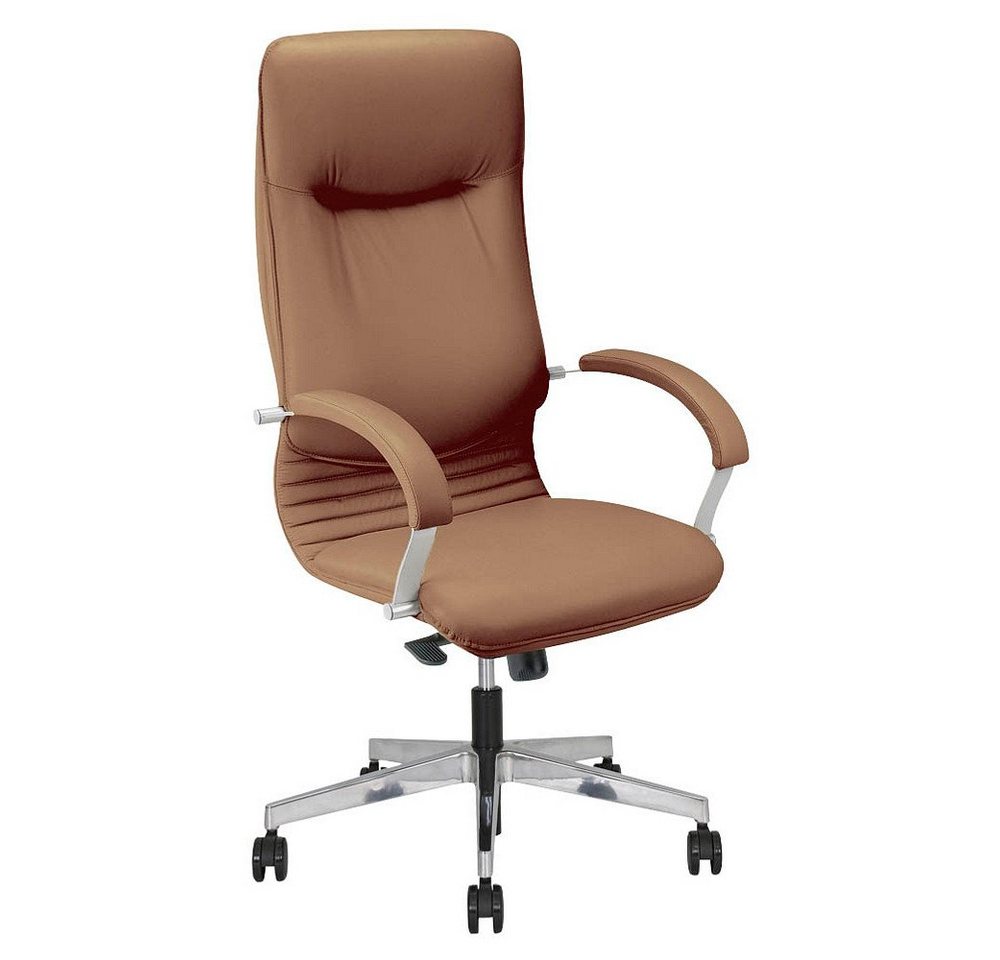 Nowy Styl Bürostuhl 1 Bürodrehstuhl Chefsessel NOVA STEEL Aluminum Leder - braun von Nowy Styl