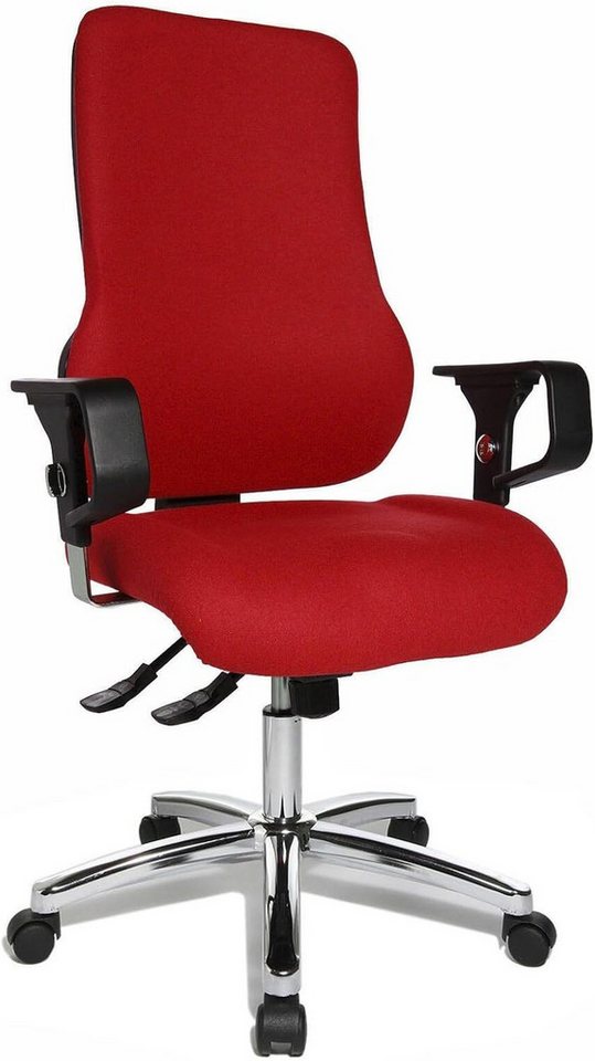TOPSTAR Drehstuhl Topstar Drehstuhl Sitness 55 rot mit höhenverstellbaren Armlehnen von TOPSTAR