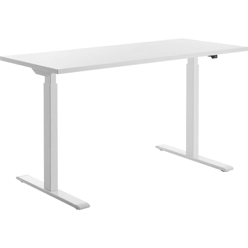 TOPSTAR | Schreibtisch | elektrisch höhenverstellbar | gerade | BxT 1400 x 600 mm | weiß/weiß von TOPSTAR