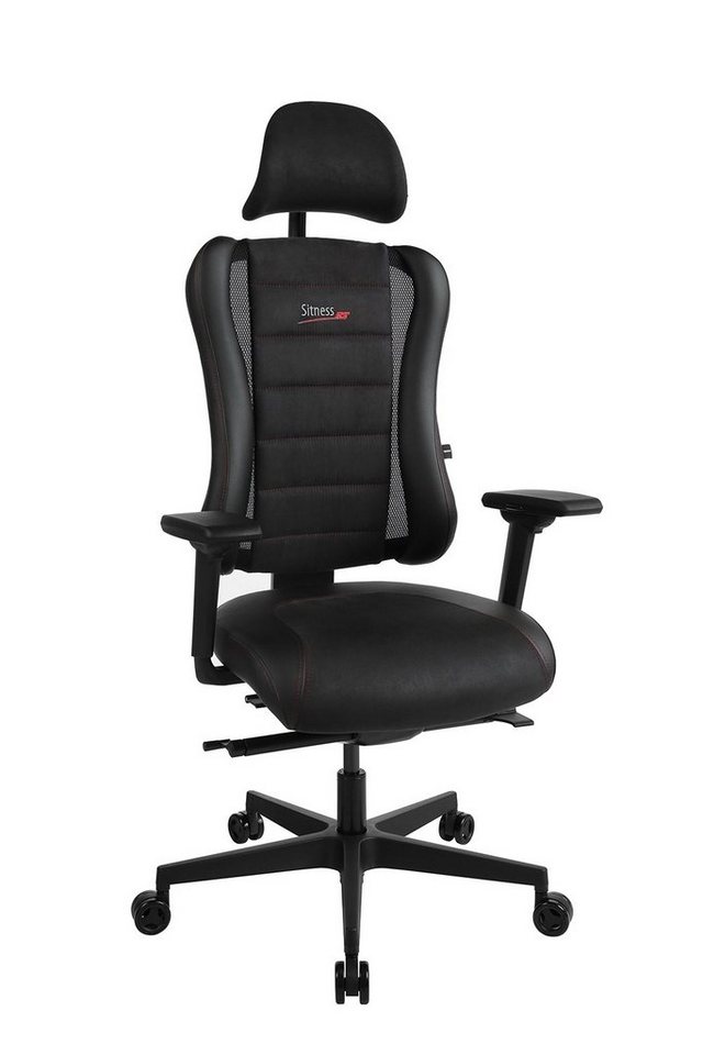 TOPSTAR Gaming-Stuhl SITNESS RS-PRO, Schwarz, Rot, Kunstleder, 3-fach verstellbare Armlehnen von TOPSTAR