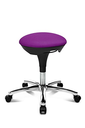 TOPSTAR Hocker Hoc 20 lila - Rollhocker Drehhocker mit Teppichbodenrollen von TOPSTAR