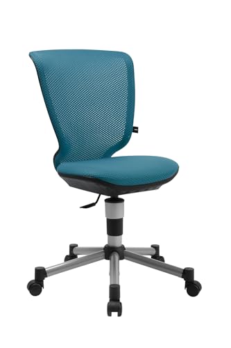 TOPSTAR Living Chairs Junior 3D – Mitwachsender Drehstuhl für Kinder mit 3D-Sitztechnologie, Schreibtischstuhl mit Netzrückenlehne, Petrol von TOPSTAR