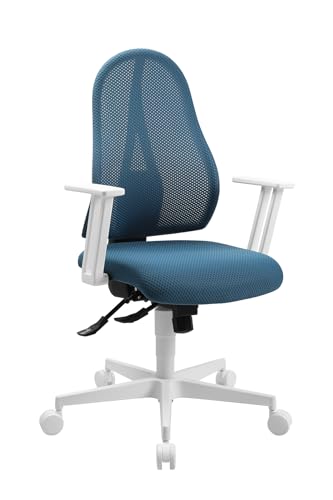 TOPSTAR Open Point SY White Edition, Schreibtischstuhl, ergonomisch, inkl. Armlehnen, Weiẞ Petrol von TOPSTAR