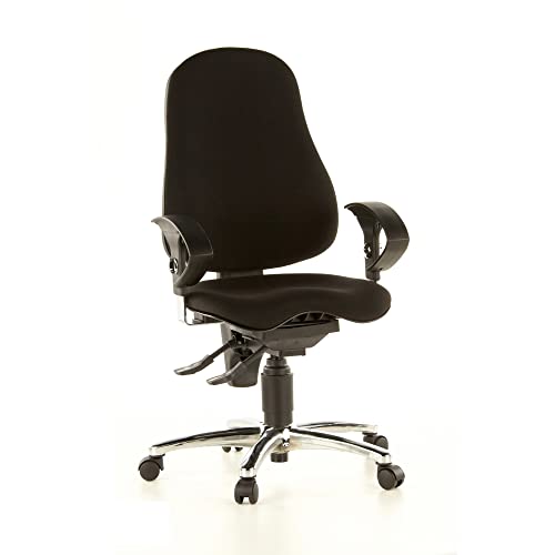 Topstar SI59UG20, Sitness 10 ergonomischer Bürostuhl, Schreibtischstuhl, inkl. höhenverstellbaren Armlehnen, Bezugsstoff schwarz, 113 x 58 x 44 von TOPSTAR