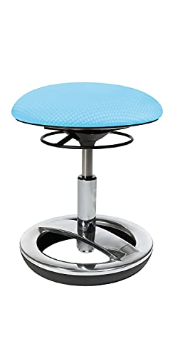 TOPSTAR SU89BT6 Sitzhocker Sitness Bobby für Kinder, Standfußring Alu poliert, Stoffbezug Aquarius Blau von TOPSTAR