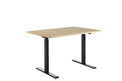 TOPSTAR | Schreibtisch | elektrisch höhenverstellbar | gerade | BxT 1200 x 800 mm | Ahorn/schwarz von TOPSTAR