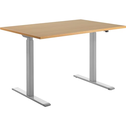 Topstar höhenverstellbarer Schreibtisch E-Table Holz 120x80 grau/buche von TOPSTAR