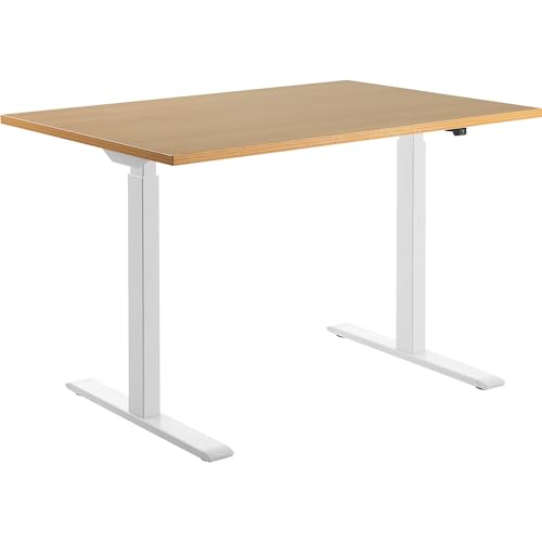 Topstar höhenverstellbarer Schreibtisch E-Table Holz 120x80 weiß/buche von TOPSTAR