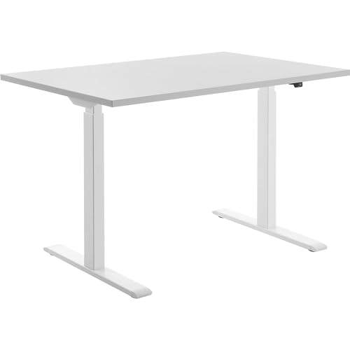Topstar höhenverstellbarer Schreibtisch E-Table Holz 120x80 weiß/grau von TOPSTAR