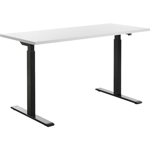 Topstar höhenverstellbarer Schreibtisch E-Table Holz 140x60 schwarz/weiß von TOPSTAR