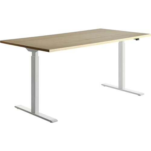 Topstar höhenverstellbarer Schreibtisch E-Table Holz 160x80 weiß/ahorn von TOPSTAR