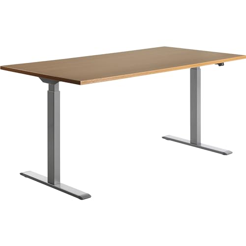 Topstar höhenverstellbarer Schreibtisch E-Table Holz 160x80 grau/buche von TOPSTAR