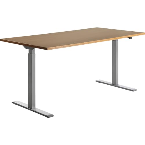 TOPSTAR | Schreibtisch | elektrisch höhenverstellbar | gerade | BxT 1600 x 800 mm | Buche/grau von TOPSTAR