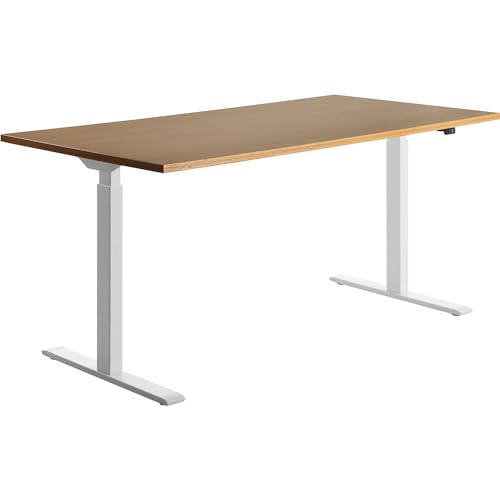Topstar höhenverstellbarer Schreibtisch E-Table Holz 160x80 weiß/buche von TOPSTAR