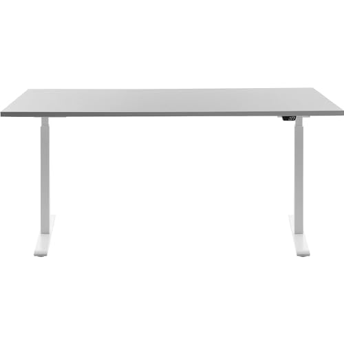 Topstar höhenverstellbarer Schreibtisch E-Table Holz 160x80 weiß/grau von TOPSTAR
