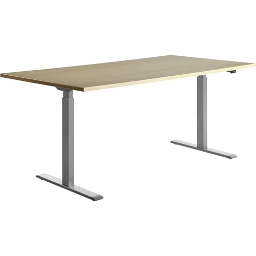 TOPSTAR | Schreibtisch | elektrisch höhenverstellbar | gerade | BxT 1800 x 800 mm | Ahorn/grau von TOPSTAR