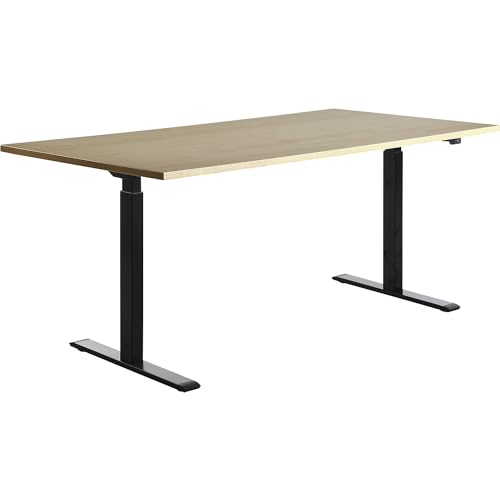 Topstar höhenverstellbarer Schreibtisch E-Table Holz 180x80 schwarz/ahorn von TOPSTAR