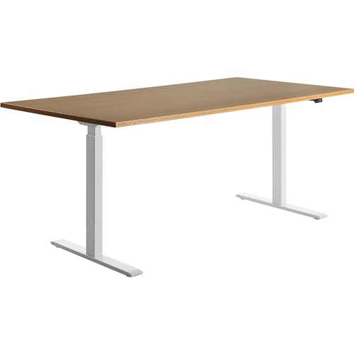 TOPSTAR | Schreibtisch | elektrisch höhenverstellbar | gerade | BxT 1800 x 800 mm | Buche/weiß von TOPSTAR