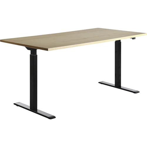 TOPSTAR | Schreibtisch | elektrisch höhenverstellbar | gerade | BxT 1600 x 800 mm | Ahorn/schwarz von TOPSTAR