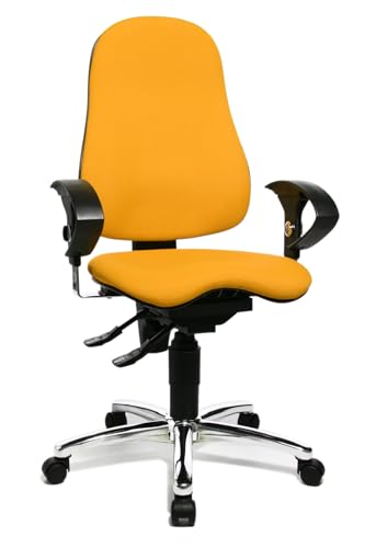 TOPSTAR Sitness 10 ergonomischer Bürostuhl, Schreibtischstuhl, inkl. höhenverstellbaren Armlehnen, gelb von TOPSTAR