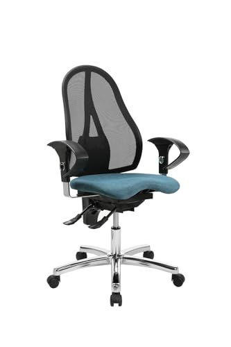 TOPSTAR Sitness 15 ergonomischer Bürostuhl mit bewegter Sitzfläche Schreibtischstuhl mit Armlehnen Petrol von TOPSTAR