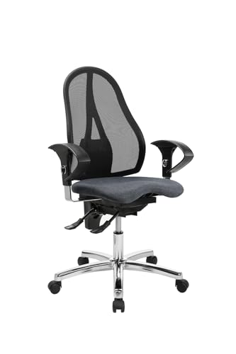 TOPSTAR Sitness 15 ergonomischer Bürostuhl mit bewegter Sitzfläche Schreibtischstuhl mit Armlehnen anthrazit, ST19UDC2 von TOPSTAR