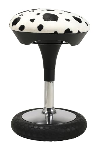 TOPSTAR Sitness 20 Animal Collection, ergonomischer Sitzhocker, drehbarer Arbeitshocker, Bürohocker mit Schwingeffekt, Kuh schwarz Weiss von TOPSTAR