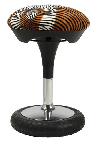 TOPSTAR Sitness 20 Animal Collection, ergonomischer Sitzhocker, drehbarer Arbeitshocker, Bürohocker mit Schwingeffekt, Tiger von TOPSTAR