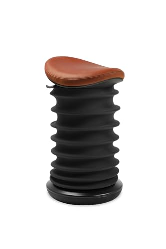 TOPSTAR Sitness 4D AGR-Zertifiziert Dynamischer Sitzhocker imited Edition schwarz Cognac - ergonomischer Bürohocker - höhenverstellbar - stärkt den Rücken - entlastet die Bandscheiben von TOPSTAR