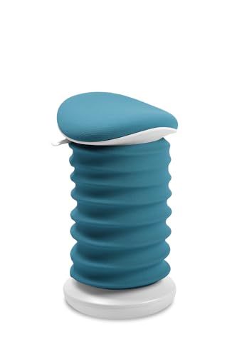 TOPSTAR Sitness 4D AGR-Zertifiziert Dynamischer Sitzhocker papyrusweiss Petrol - ergonomischer Bürohocker - höhenverstellbar - stärkt den Rücken - entlastet die Bandscheiben von TOPSTAR