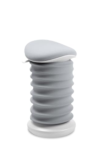 TOPSTAR Sitness 4D AGR-Zertifiziert Dynamischer Sitzhocker papyrusweiss grau - ergonomischer Bürohocker - höhenverstellbar - stärkt den Rücken - entlastet die Bandscheiben von TOPSTAR