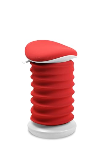 TOPSTAR Sitness 4D AGR-Zertifiziert Dynamischer Sitzhocker papyrusweiss rot - ergonomischer Bürohocker - höhenverstellbar - stärkt den Rücken - entlastet die Bandscheiben von TOPSTAR