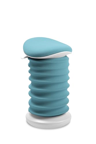 TOPSTAR Sitness 4D AGR-Zertifiziert Dynamischer Sitzhocker papyrusweiss türkis - ergonomischer Bürohocker - höhenverstellbar - stärkt den Rücken - entlastet die Bandscheiben von TOPSTAR