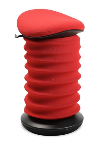 TOPSTAR Sitness 4D AGR-Zertifiziert Dynamischer Sitzhocker schwarz coralrot - ergonomischer Bürohocker - höhenverstellbar - stärkt den Rücken - entlastet die Bandscheiben von TOPSTAR