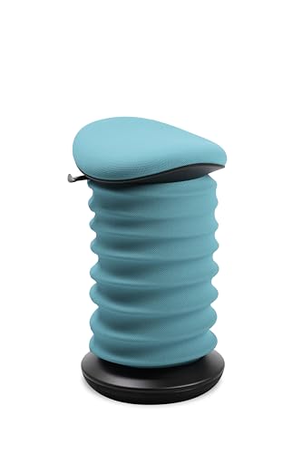 TOPSTAR Sitness 4D AGR-Zertifiziert Dynamischer Sitzhocker schwarz türkis - ergonomischer Bürohocker - höhenverstellbar - stärkt den Rücken - entlastet die Bandscheiben von TOPSTAR