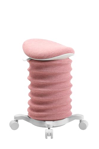 TOPSTAR Sitness 4D mit Rollen AGR-Zertifiziert Dynamischer Sitzhocker Papyrus - Rose ergonomischer Bürohocker - höhenverstellbar - stärkt den Rücken - entlastet die Bandscheiben von TOPSTAR