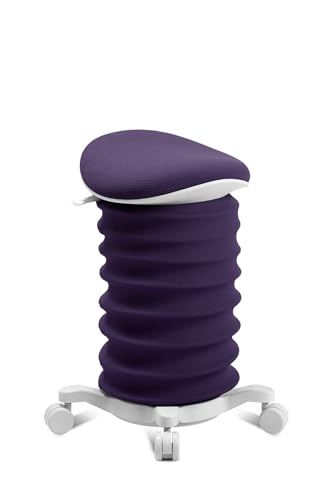 TOPSTAR Sitness 4D mit Rollen AGR-Zertifiziert Dynamischer Sitzhocker Papyrus - dunkelviolett, ergonomischer Bürohocker - höhenverstellbar - stärkt den Rücken - entlastet die Bandscheiben von TOPSTAR