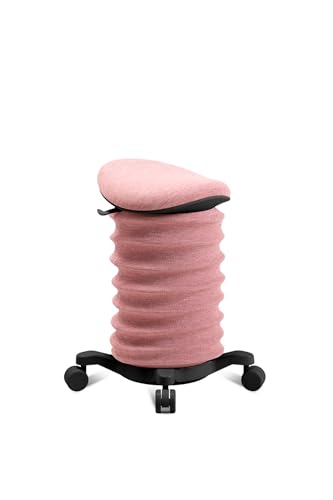 TOPSTAR Sitness 4D mit Rollen AGR-Zertifiziert Dynamischer Sitzhocker schwarz - Rose, ergonomischer Bürohocker - höhenverstellbar - stärkt den Rücken - entlastet die Bandscheiben von TOPSTAR