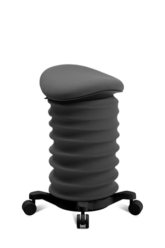 TOPSTAR Sitness 4D mit Rollen - AGR-Zertifiziert Dynamischer Sitzhocker schwarz - anthrazit, ergonomischer Bürohocker - höhenverstellbar - stärkt den Rücken - entlastet die Bandscheiben von TOPSTAR