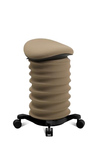 TOPSTAR Sitness 4D mit Rollen - AGR-Zertifiziert Dynamischer Sitzhocker schwarz - braun, ergonomischer Bürohocker - höhenverstellbar - stärkt den Rücken - entlastet die Bandscheiben von TOPSTAR