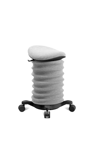 TOPSTAR Sitness 4D mit Rollen AGR-Zertifiziert Dynamischer Sitzhocker schwarz - grau, ergonomischer Bürohocker - höhenverstellbar - stärkt den Rücken - entlastet die Bandscheiben von TOPSTAR