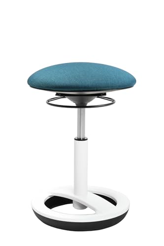 TOPSTAR Sitness Bob höhenverstellbarer Bürohocker, ergonomischer Arbeitshocker, drehbarer Sitzhocker, für gesundes Sitzen, gegen Rückenschmerzen Sitzhöhe von 44-57 cm, Petrol von TOPSTAR