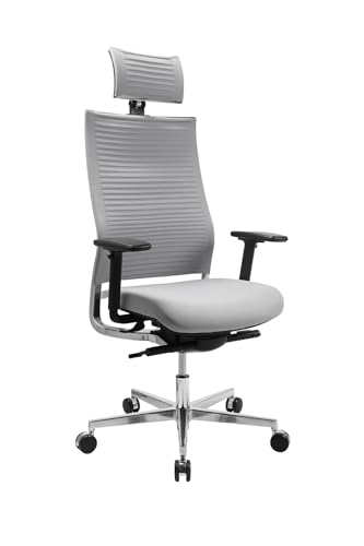 TOPSTAR Sitness Life 80, ergonomischer High-Class Schreibtischstuhl, Bürostuhl poliert, hellgrau von TOPSTAR
