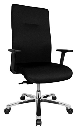 Topstar Big Star 20 inklusive höhenverstellbare Armlehne Bürostuhl, Stoff, schwarz, 67 x 67,5 x 130 cm von TOPSTAR