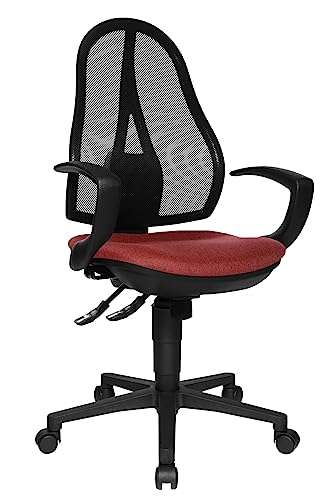Topstar OP20QG27 Open Point SY, Bürostuhl, Schreibtischstuhl, ergonomisch, inkl. Armlehnen, Stoffbezug, bordeaux rot von TOPSTAR