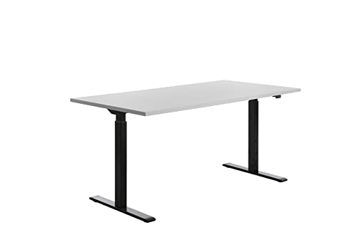 Topstar höhenverstellbarer Schreibtisch E-Table Holz 160x80 schwarz/grau von TOPSTAR
