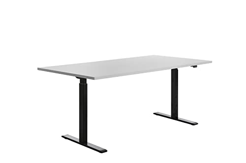 Topstar höhenverstellbarer Schreibtisch E-Table Holz 180x80 schwarz/grau von TOPSTAR